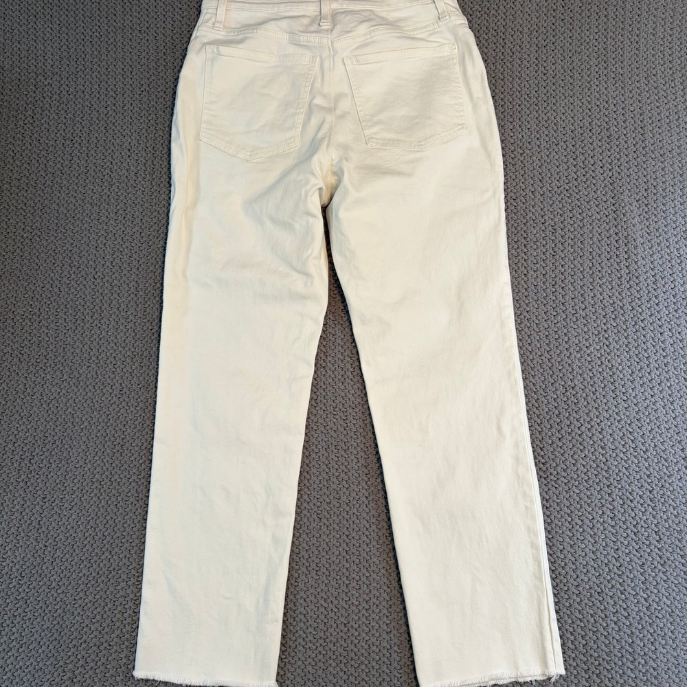 Madewell The Perfect Vintage Jean White Raw Hem Straight Leg Womens 29 - Picture 3 of 7